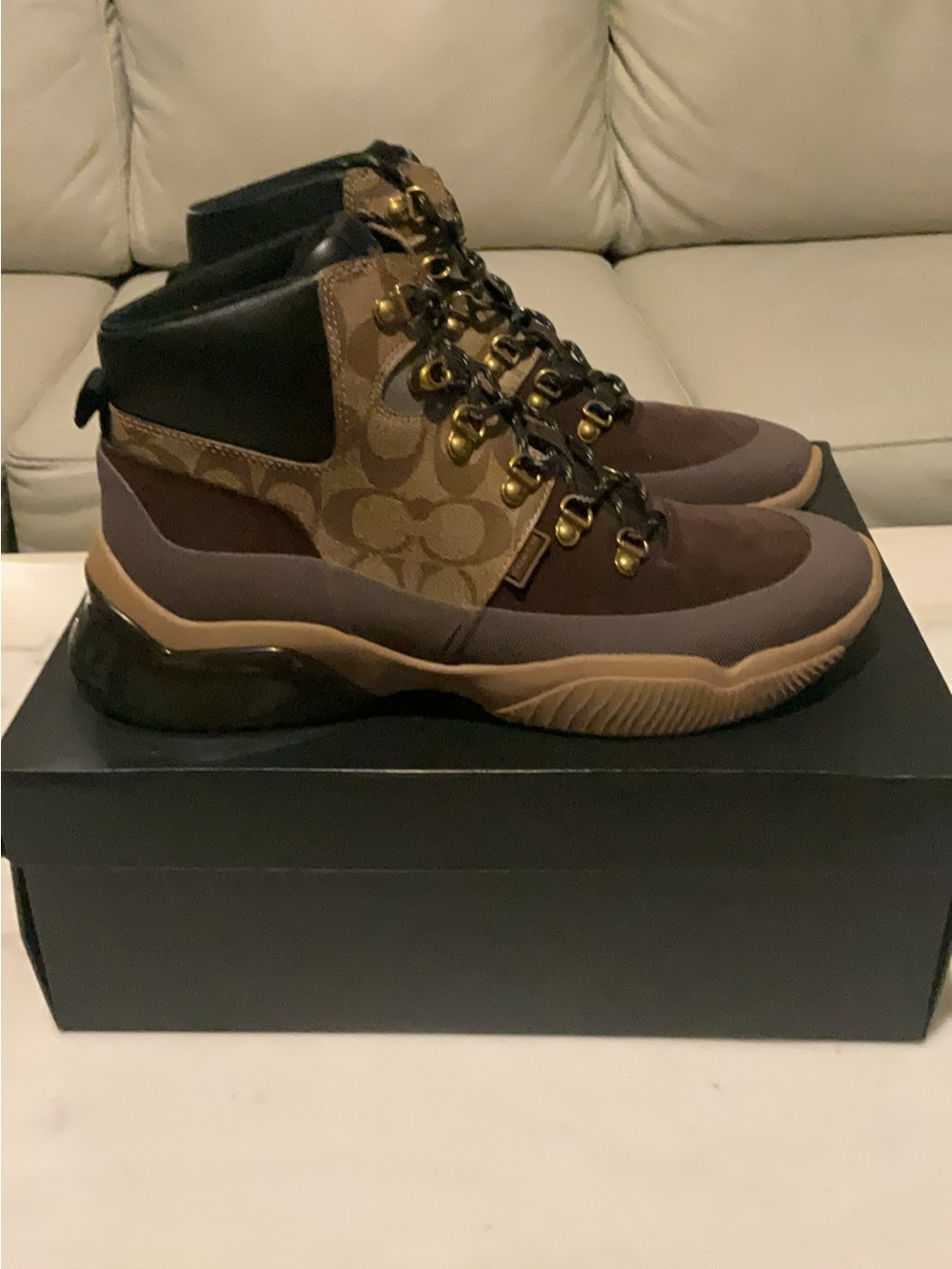 NWT Men’s Coach Citysole Hiker Boots - Khaki & Mahogany